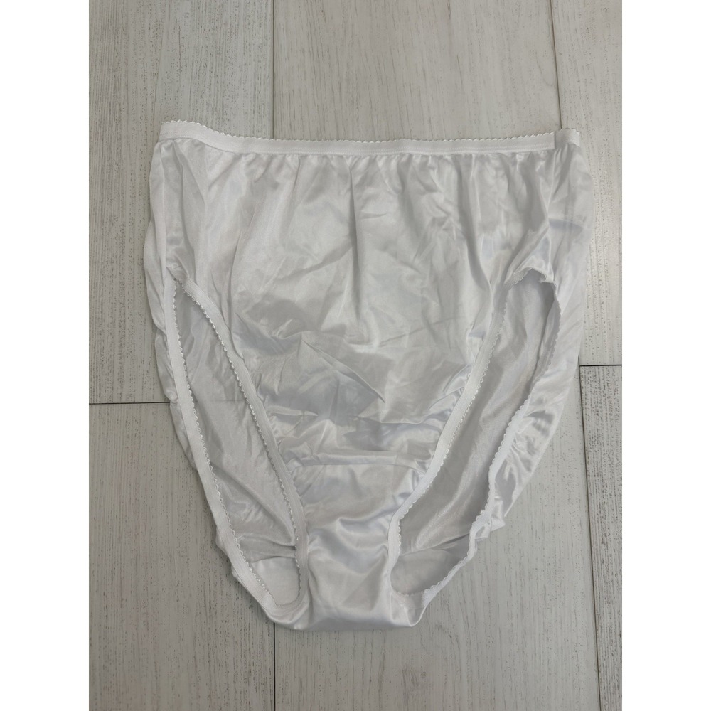 Shadowline Panties Vintage Full Brief Seamless‎ Smooth Nylon Size 7 White